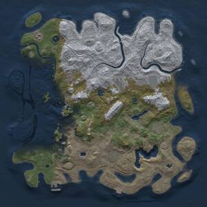 Thumbnail Rust Map: Procedural Map, Size: 4500, Seed: 76834315, 15 Monuments