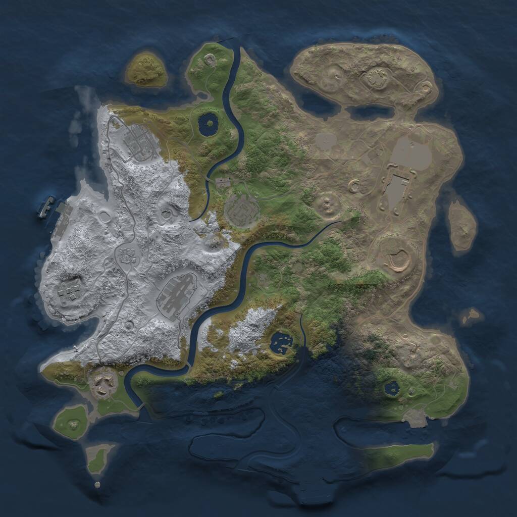 Rust Map: Procedural Map, Size: 3500, Seed: 94146246, 14 Monuments