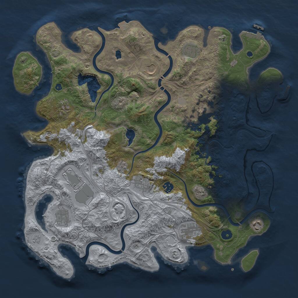 Rust Map: Procedural Map, Size: 4300, Seed: 1659755393, 17 Monuments
