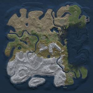 Thumbnail Rust Map: Procedural Map, Size: 4300, Seed: 396013599, 17 Monuments