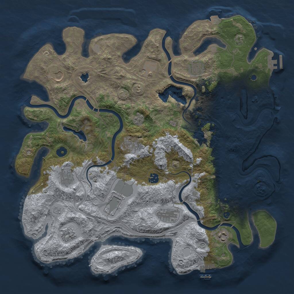 Rust Map: Procedural Map, Size: 4300, Seed: 396013599, 17 Monuments
