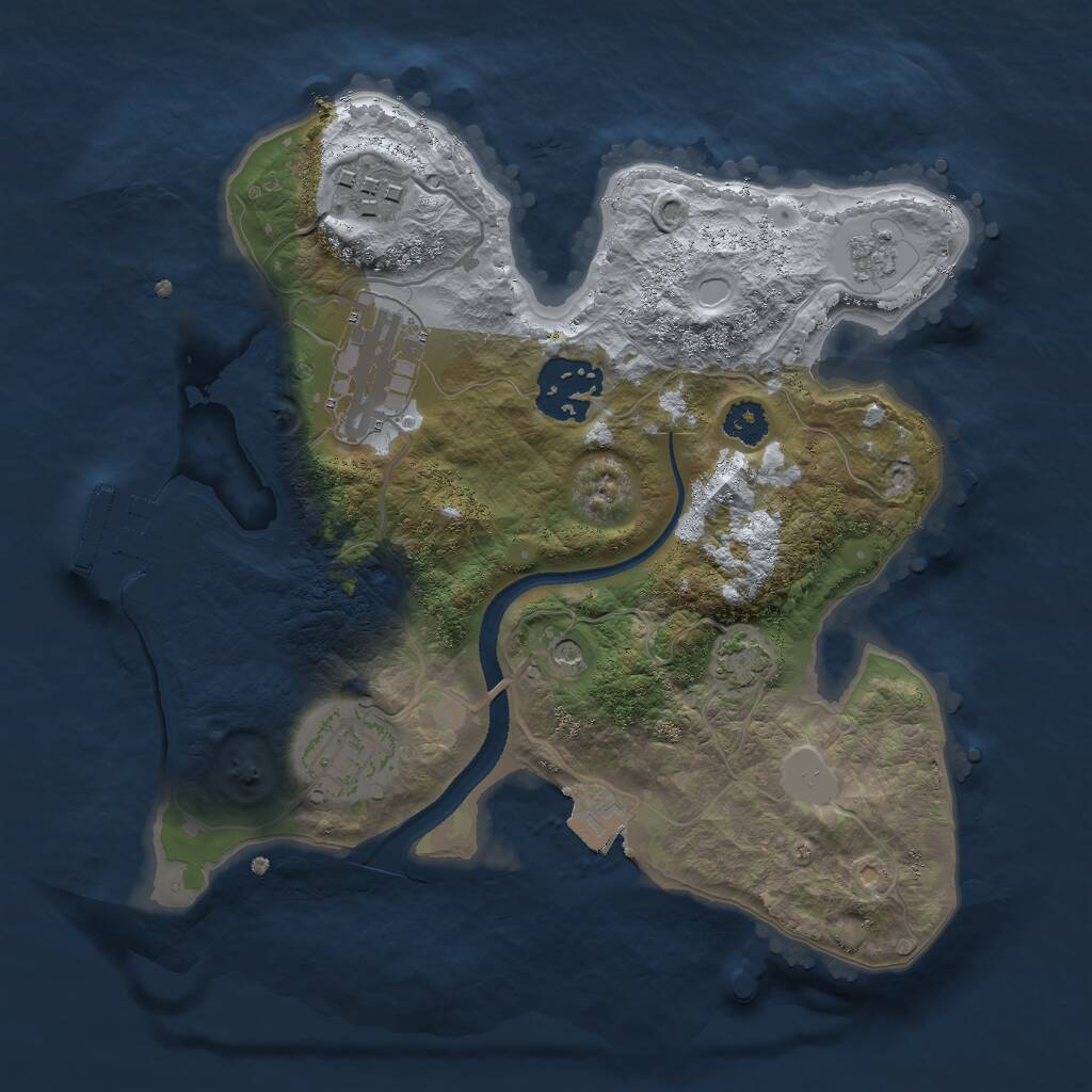 Rust Map: Procedural Map, Size: 2500, Seed: 621327655, 9 Monuments