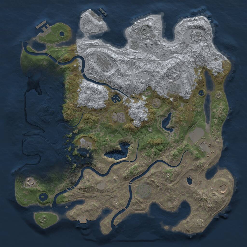 Rust Map: Procedural Map, Size: 4250, Seed: 1892534260, 17 Monuments
