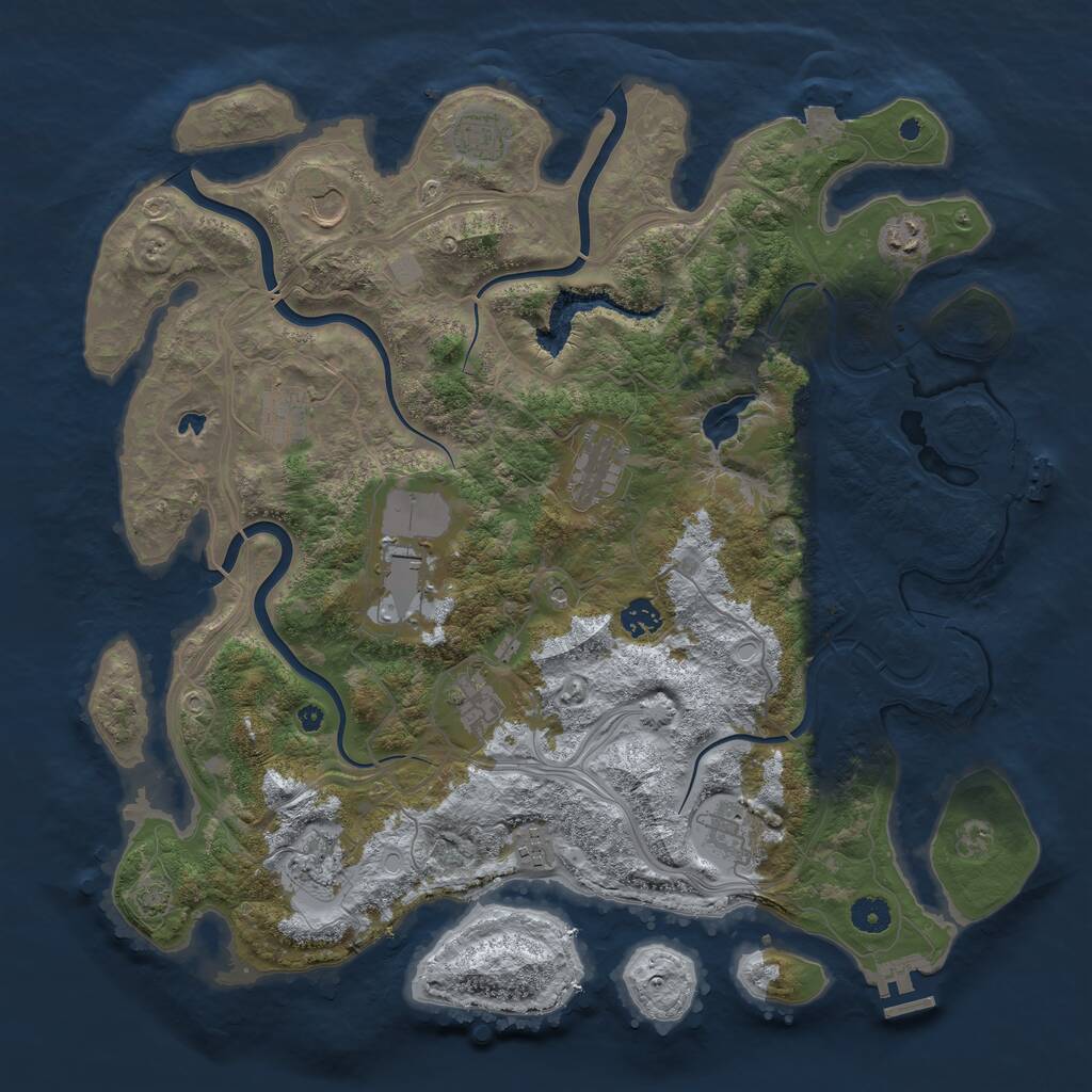Rust Map: Procedural Map, Size: 4250, Seed: 1153980438, 16 Monuments