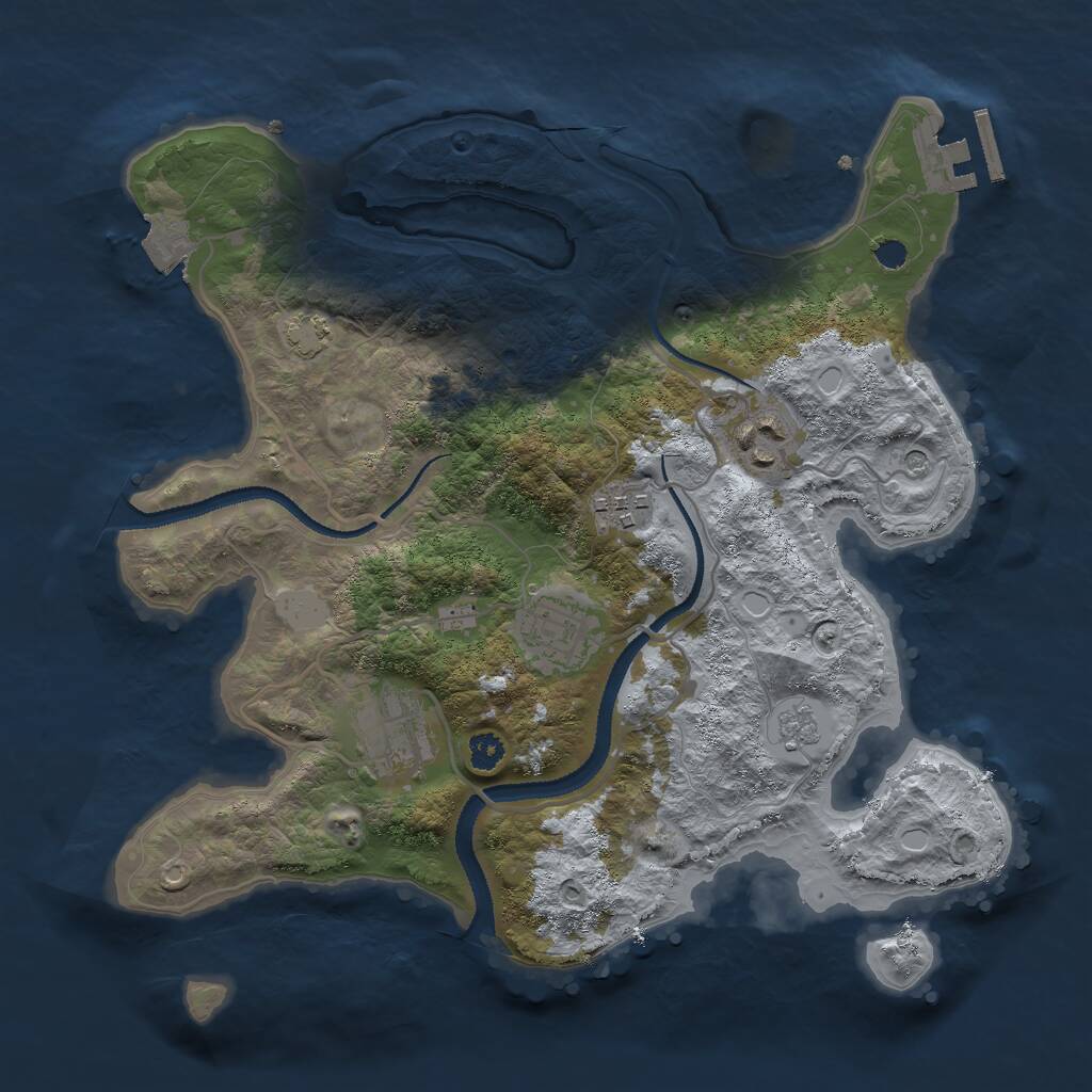 Rust Map: Procedural Map, Size: 3000, Seed: 1428075066, 9 Monuments
