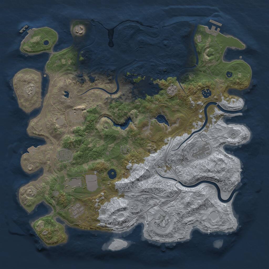 Rust Map: Procedural Map, Size: 4250, Seed: 741907313, 16 Monuments