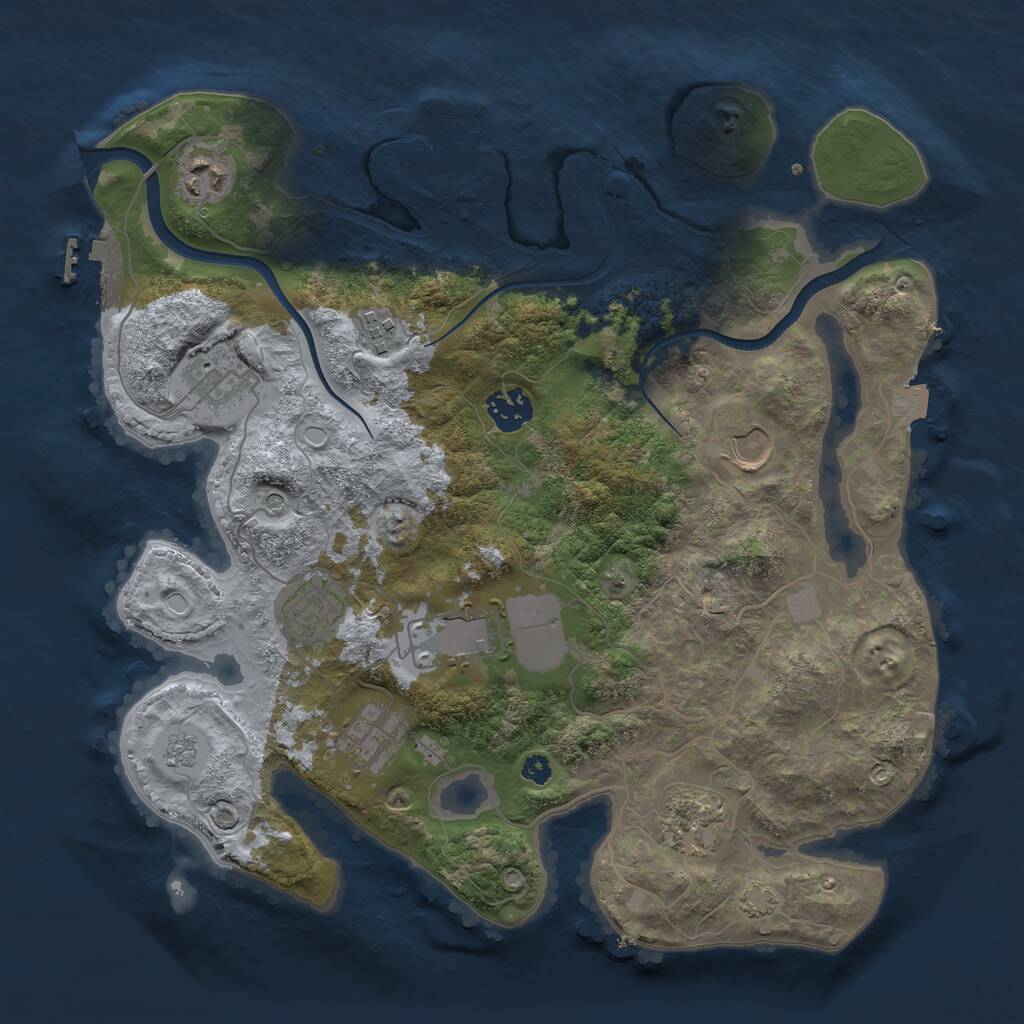 Rust Map: Procedural Map, Size: 3500, Seed: 73926, 15 Monuments