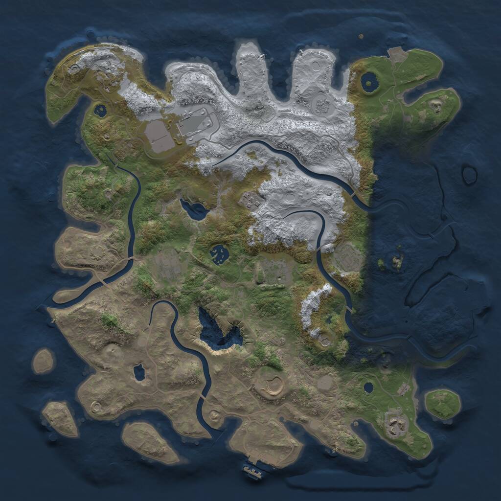 Rust Map: Procedural Map, Size: 4000, Seed: 10172025, 15 Monuments