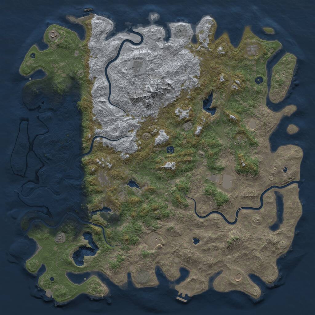 Rust Map: Procedural Map, Size: 6000, Seed: 1150103826, 17 Monuments