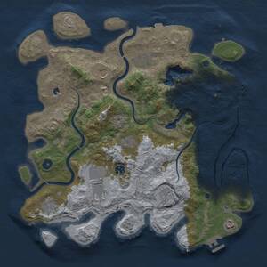 Thumbnail Rust Map: Procedural Map, Size: 4000, Seed: 87421539, 15 Monuments