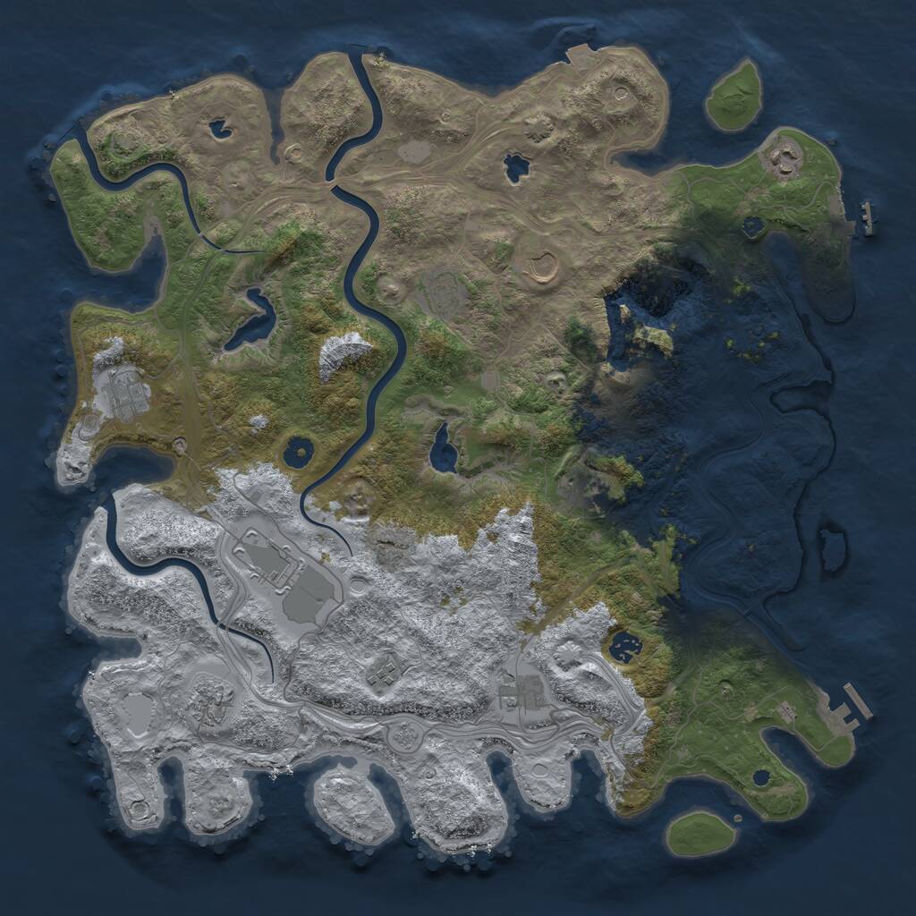 Rust Map: Procedural Map, Size: 4500, Seed: 31578, 16 Monuments