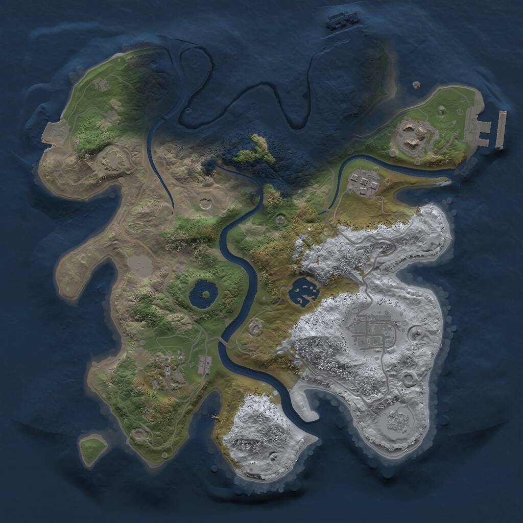 Rust Map: Procedural Map, Size: 2800, Seed: 1674932582, 11 Monuments