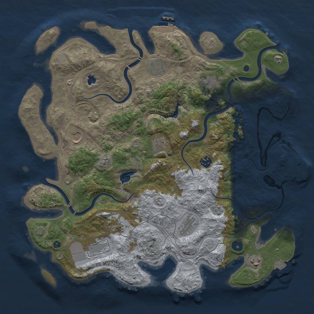 Rust Map: Procedural Map, Size: 4250, Seed: 1385307360, 16 Monuments