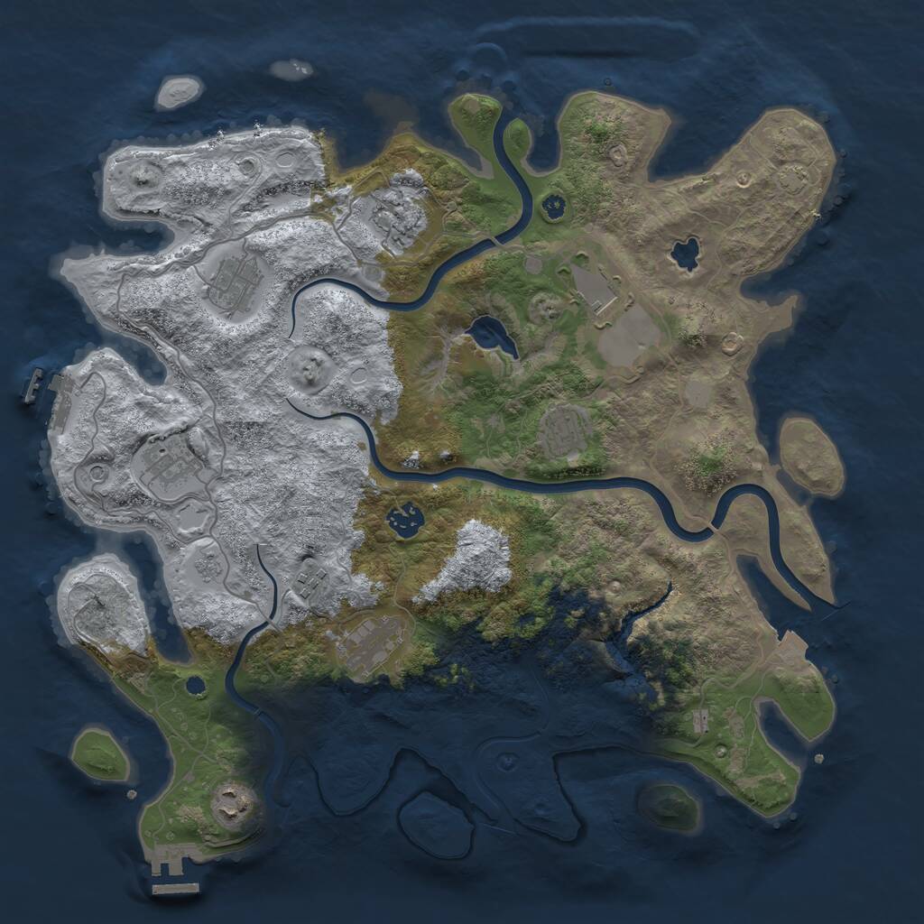 Rust Map: Procedural Map, Size: 4000, Seed: 344807212, 15 Monuments
