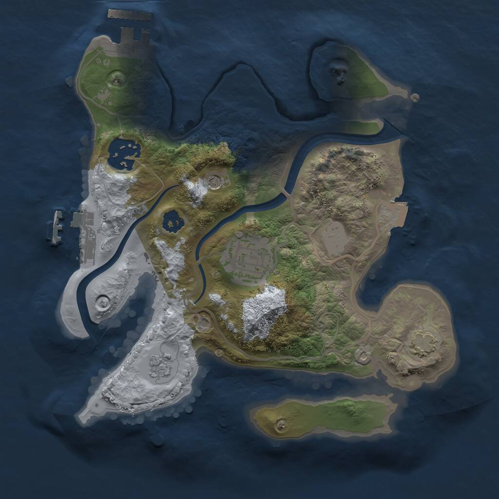 Rust Map: Procedural Map, Size: 2300, Seed: 9000, 8 Monuments
