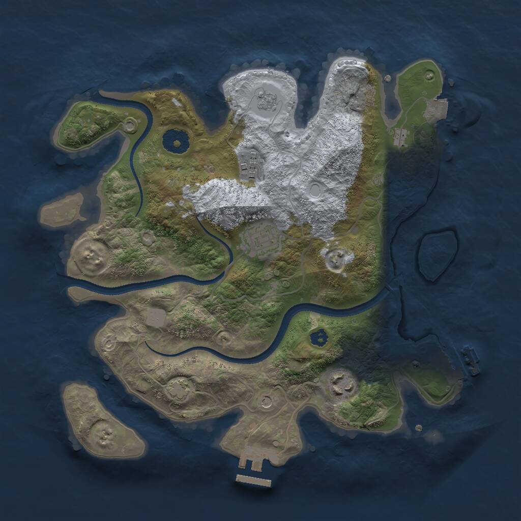 Rust Map: Procedural Map, Size: 3000, Seed: 1636470018, 9 Monuments
