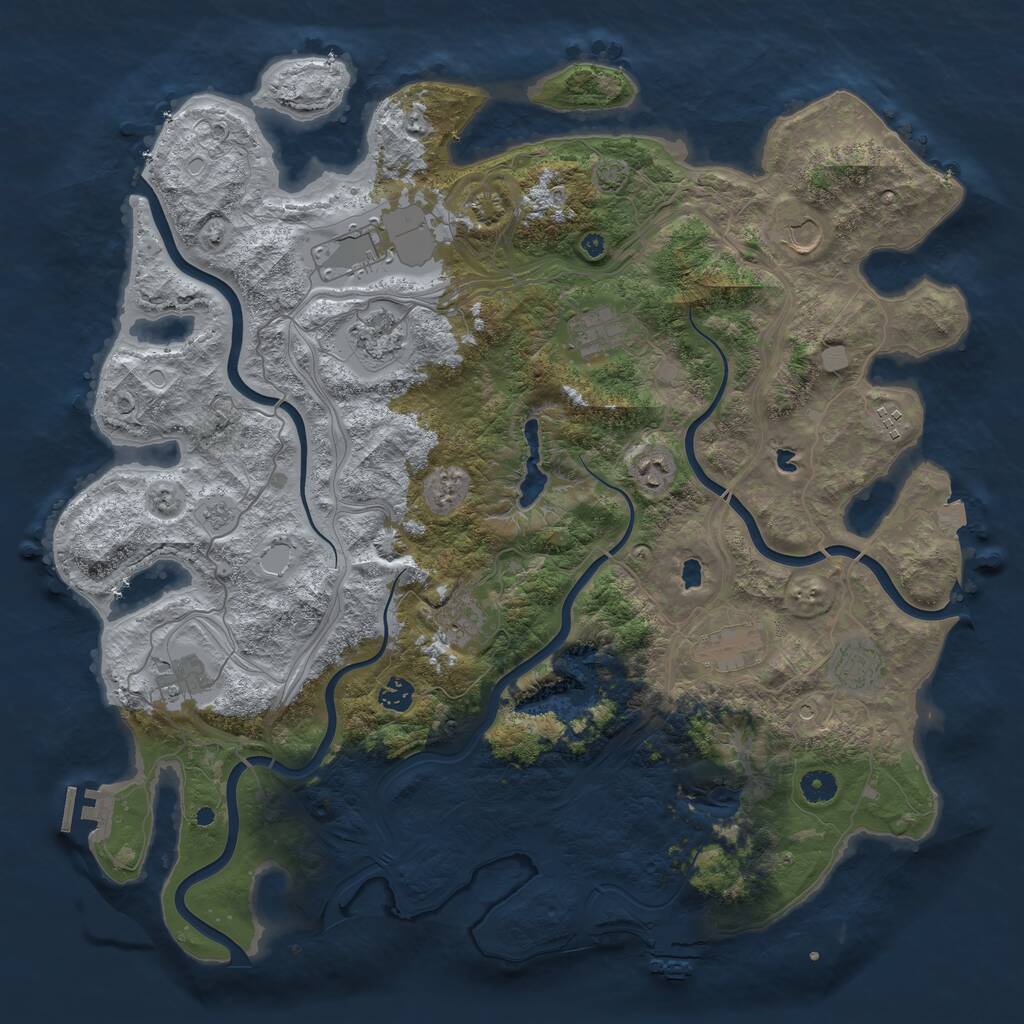 Rust Map: Procedural Map, Size: 4500, Seed: 9800, 17 Monuments