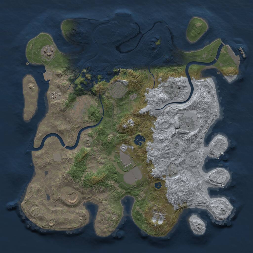 Rust Map: Procedural Map, Size: 3600, Seed: 882555, 15 Monuments