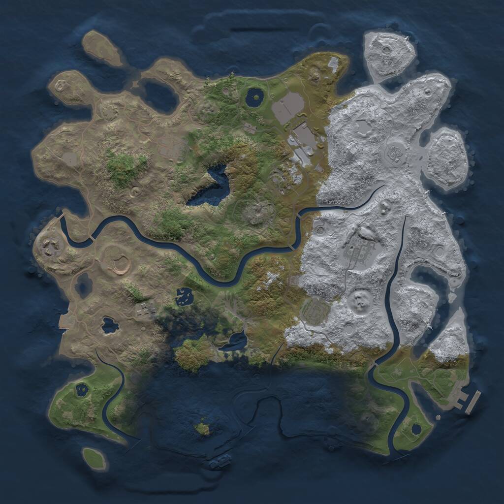 Rust Map: Procedural Map, Size: 4000, Seed: 5674567, 15 Monuments