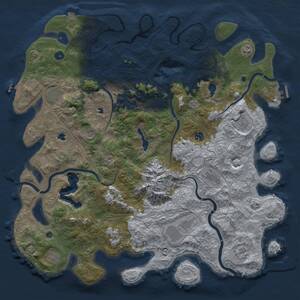 Thumbnail Rust Map: Procedural Map, Size: 5000, Seed: 161421103, 17 Monuments