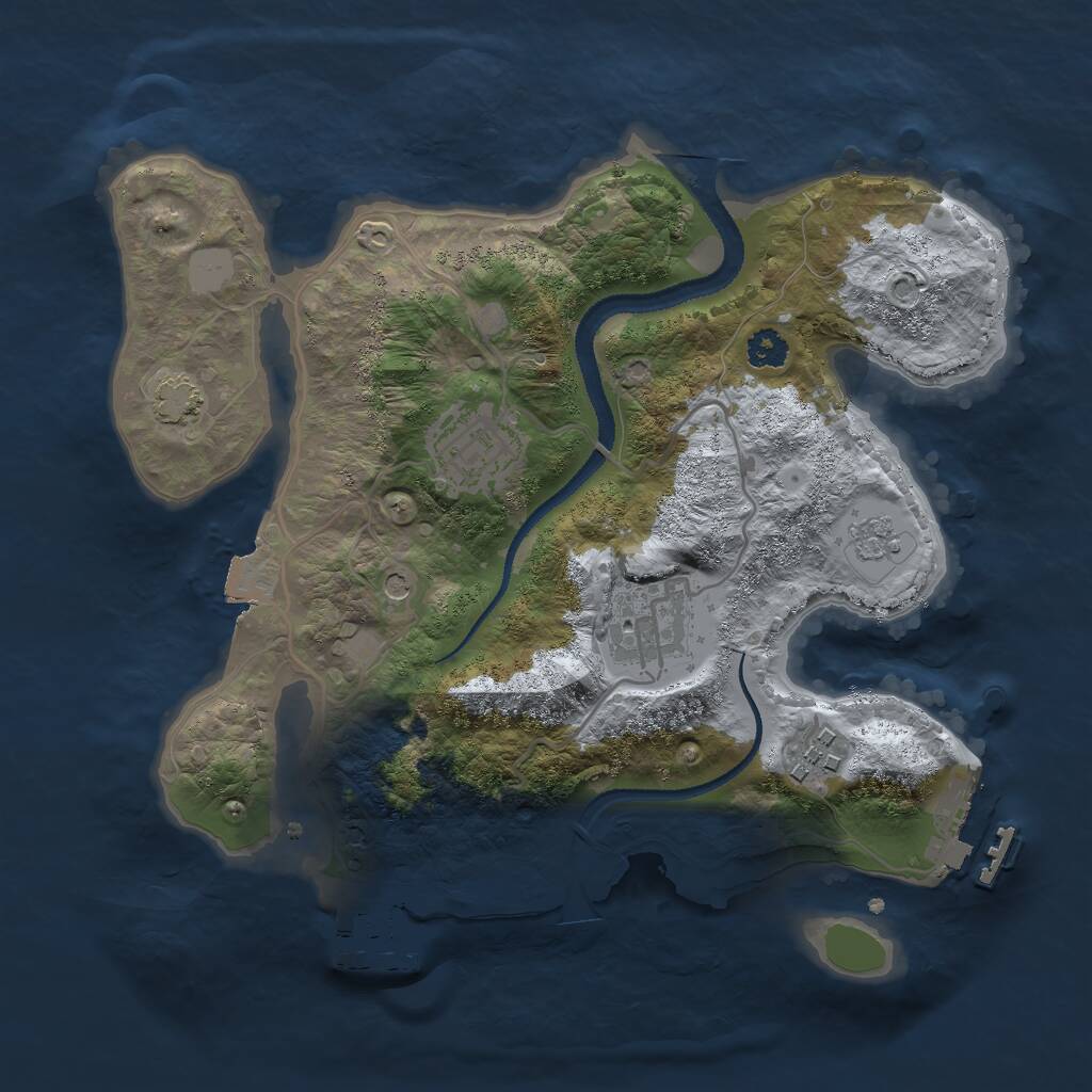 Rust Map: Procedural Map, Size: 2700, Seed: 1760875313, 9 Monuments