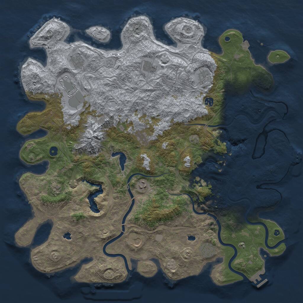 Rust Map: Procedural Map, Size: 5000, Seed: 5500, 17 Monuments