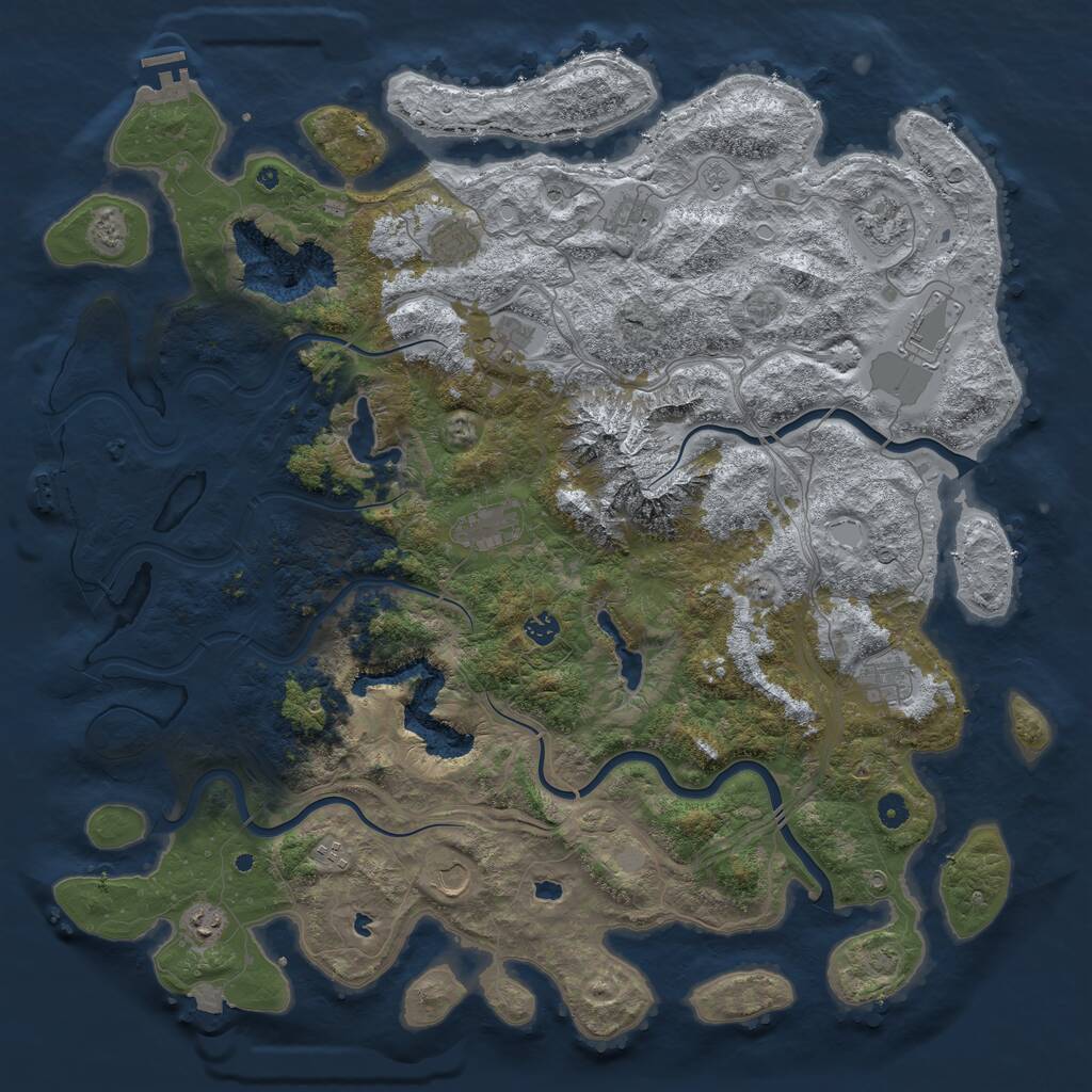 Rust Map: Procedural Map, Size: 5000, Seed: 569462, 17 Monuments