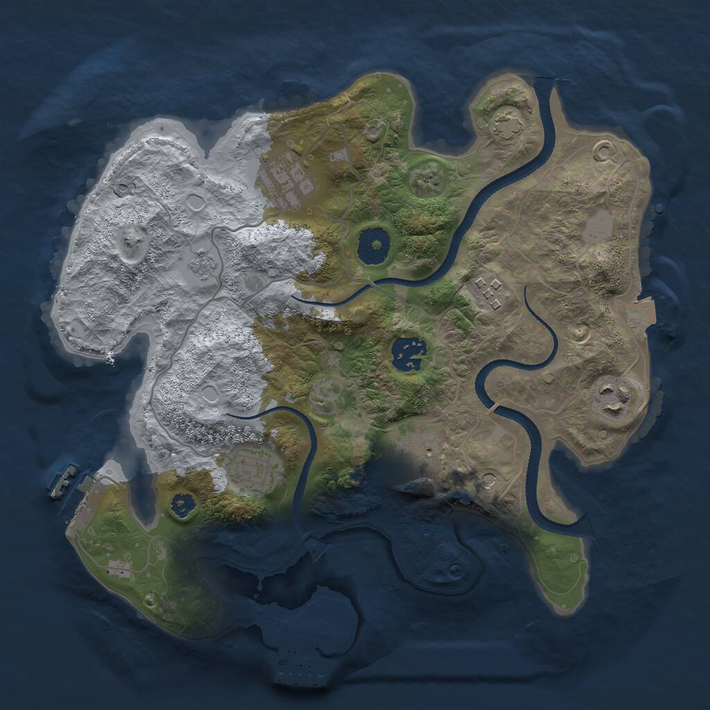 Rust Map: Procedural Map, Size: 3000, Seed: 19102025, 12 Monuments
