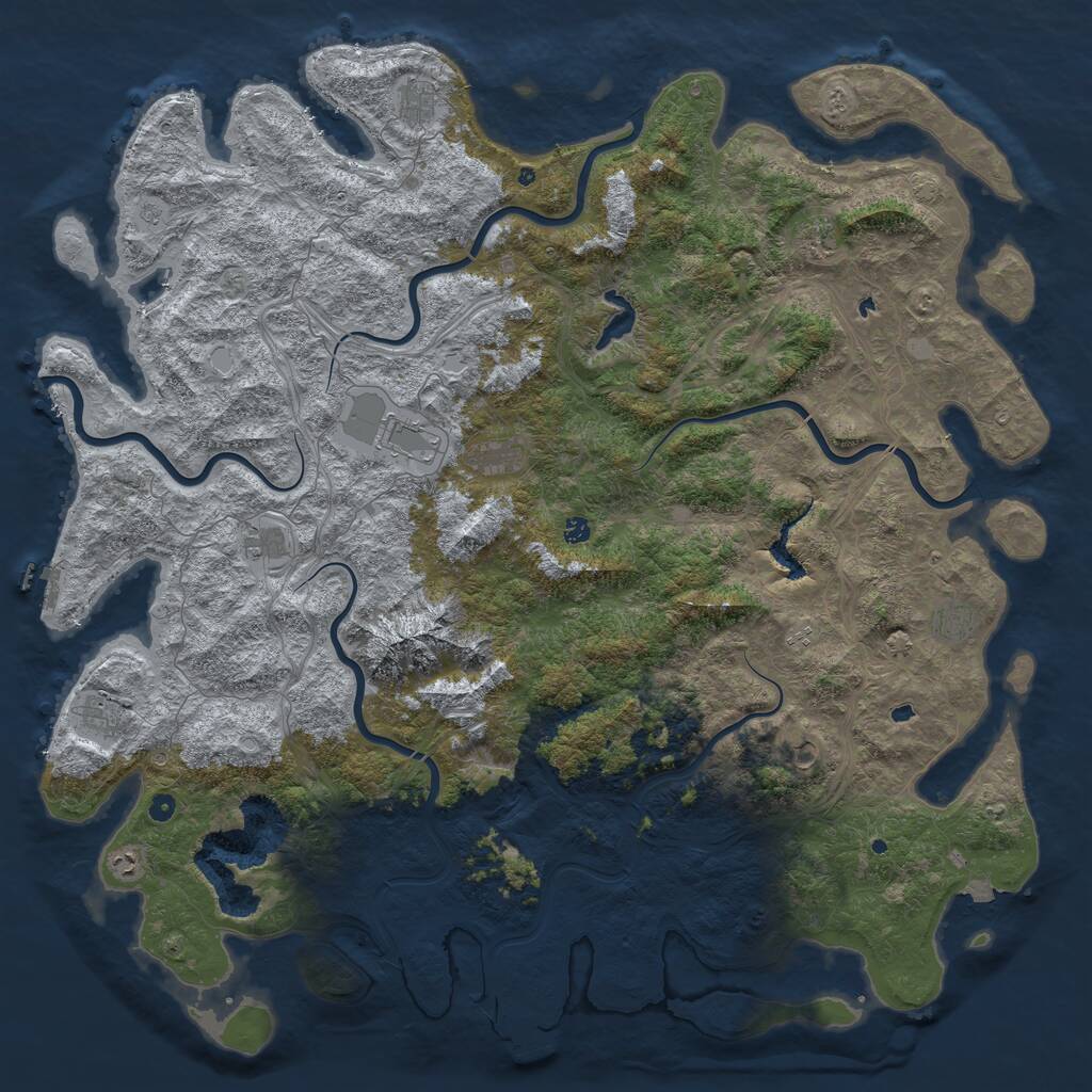 Rust Map: Procedural Map, Size: 6000, Seed: 19102025, 17 Monuments