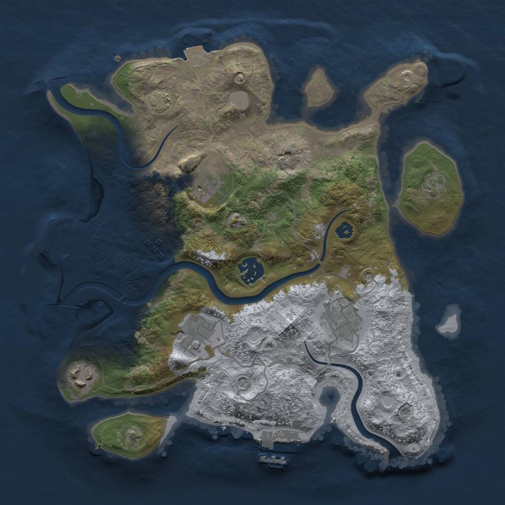 Rust Map: Procedural Map, Size: 3000, Seed: 648250, 11 Monuments