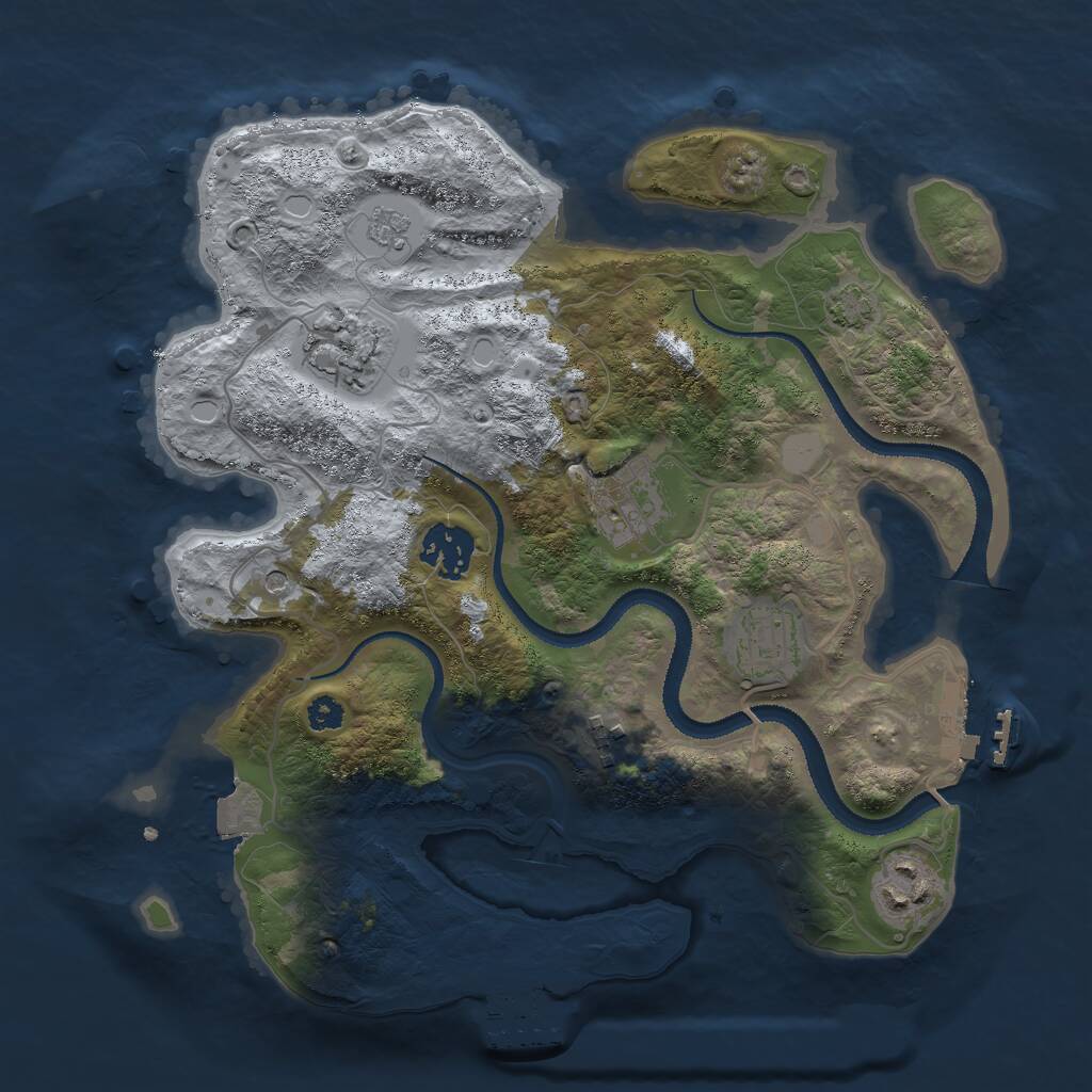 Rust Map: Procedural Map, Size: 3050, Seed: 648255, 12 Monuments