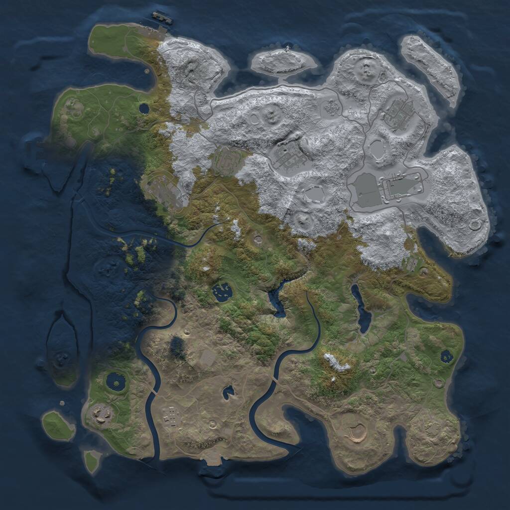 Rust Map: Procedural Map, Size: 4000, Seed: 3542239, 15 Monuments