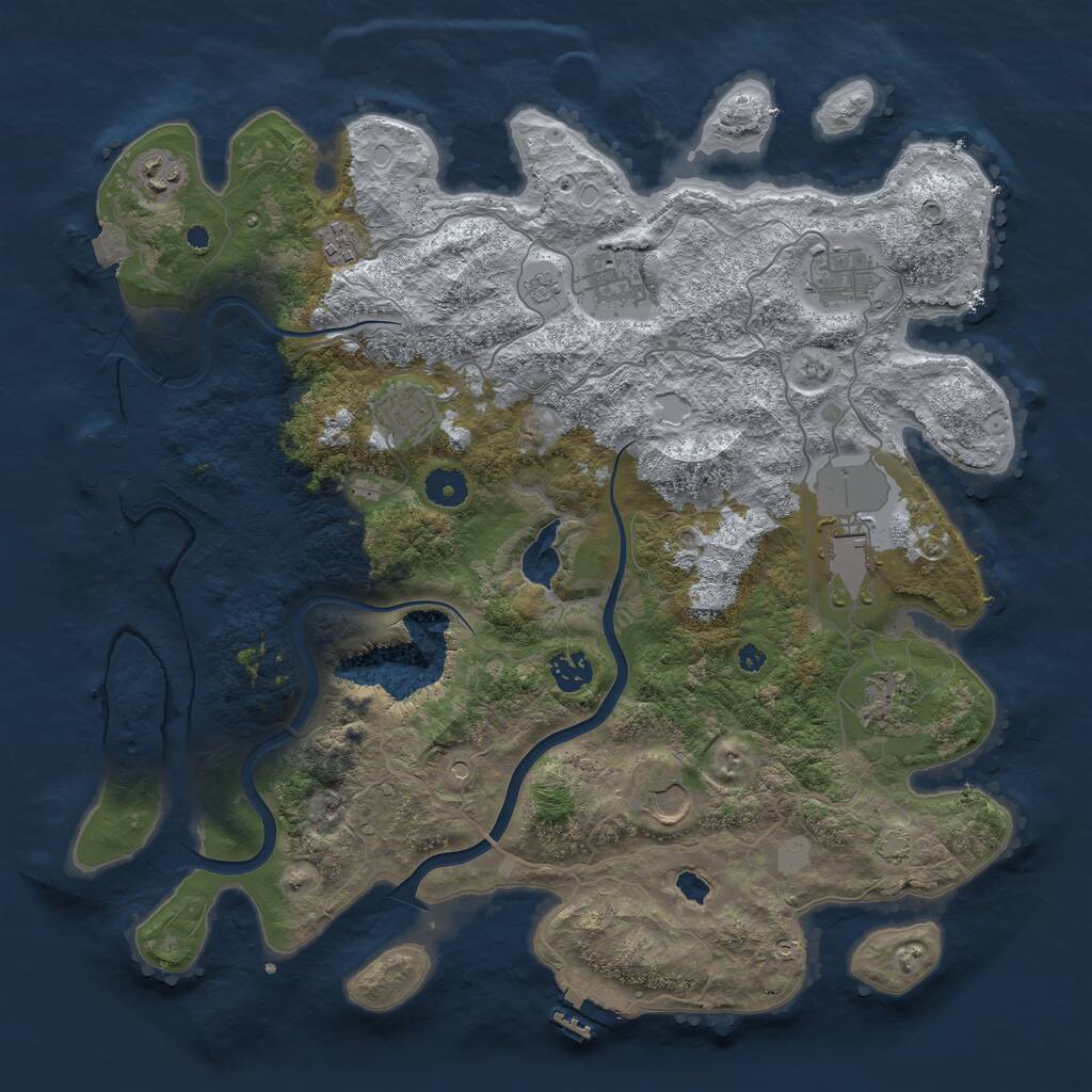 Rust Map: Procedural Map, Size: 4000, Seed: 21865645, 15 Monuments