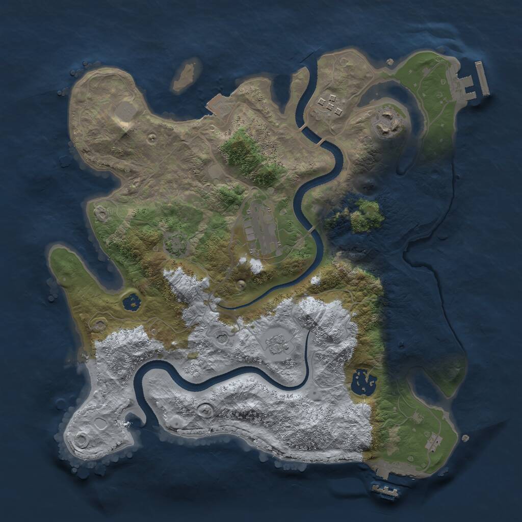 Rust Map: Procedural Map, Size: 3000, Seed: 406494854, 10 Monuments