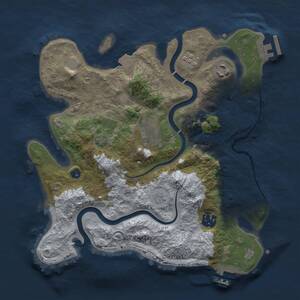 Thumbnail Rust Map: Procedural Map, Size: 3000, Seed: 406494854, 10 Monuments