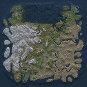 Thumbnail Rust Map: Procedural Map, Size: 6000, Seed: 883416235, 17 Monuments