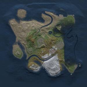 Thumbnail Rust Map: Procedural Map, Size: 2500, Seed: 1643023338, 8 Monuments
