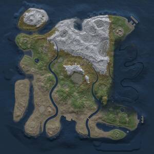 Thumbnail Rust Map: Procedural Map, Size: 3300, Seed: 873615511, 11 Monuments