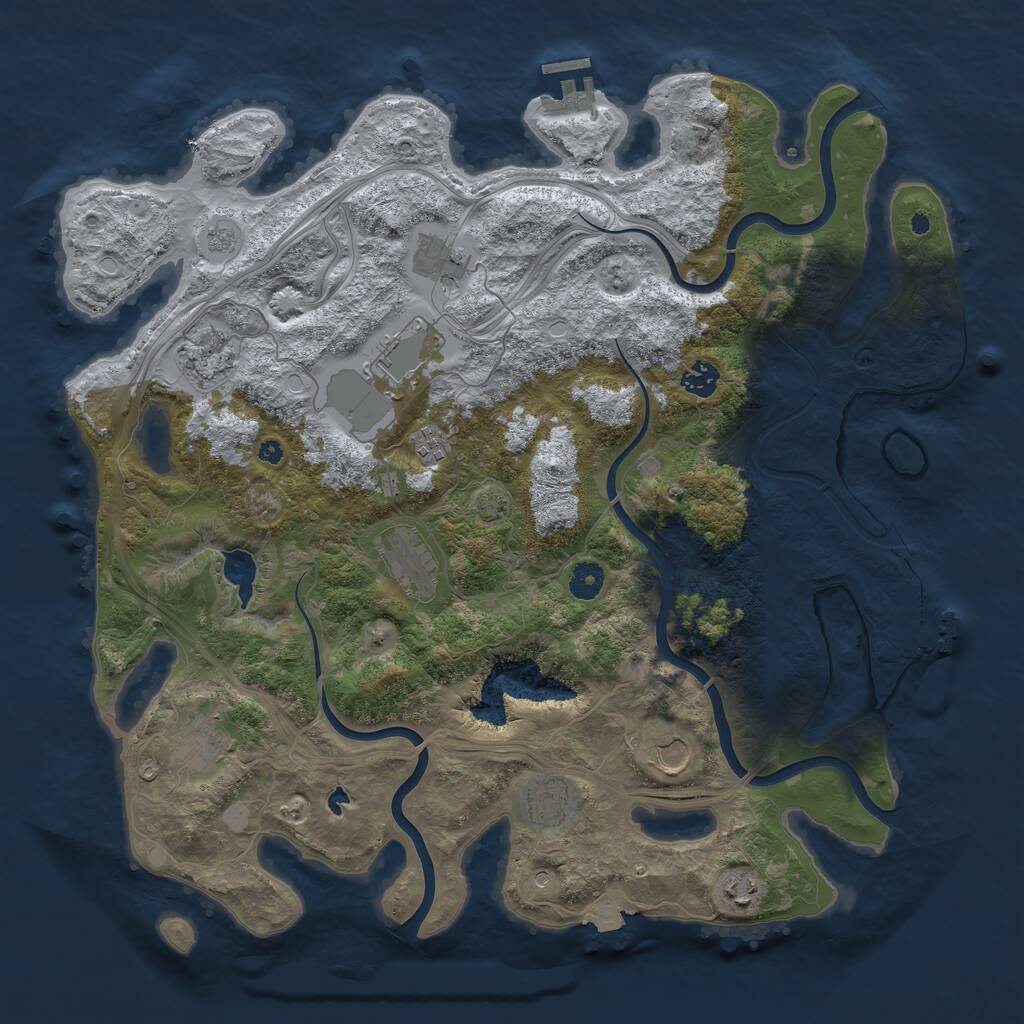 Rust Map: Procedural Map, Size: 4250, Seed: 35808757, 16 Monuments