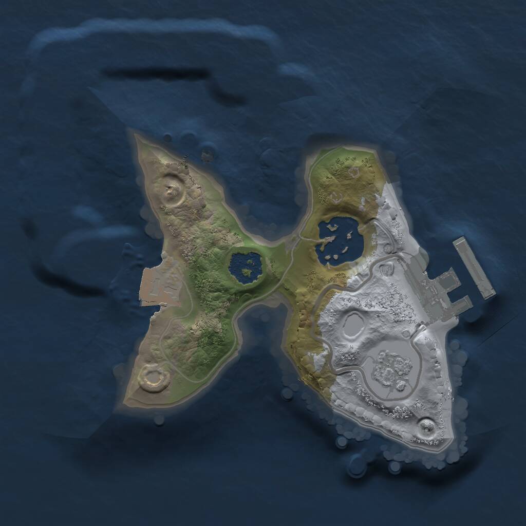 Rust Map: Procedural Map, Size: 1600, Seed: 346535768, 4 Monuments