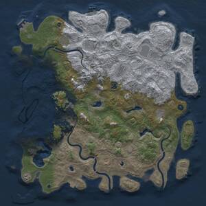 Thumbnail Rust Map: Procedural Map, Size: 5000, Seed: 11011412, 17 Monuments