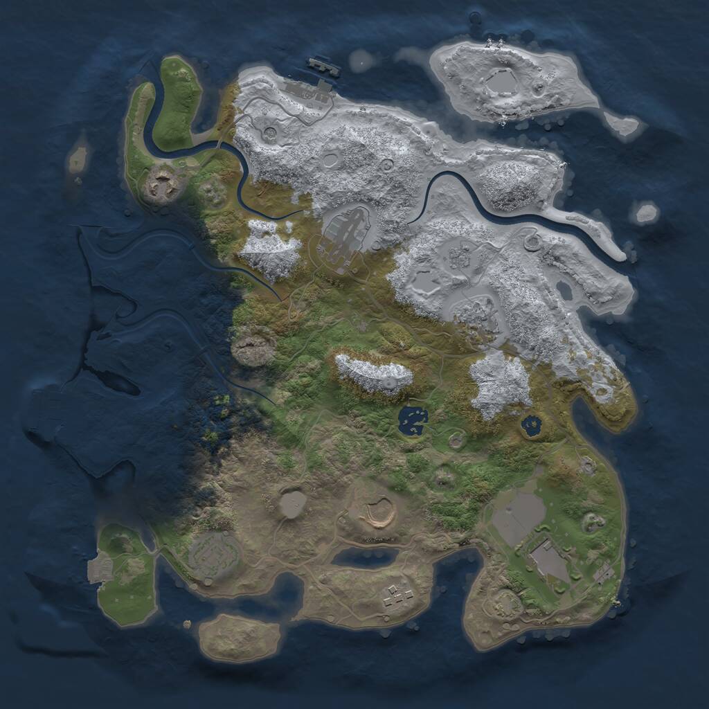 Rust Map: Procedural Map, Size: 3500, Seed: 889376772, 14 Monuments