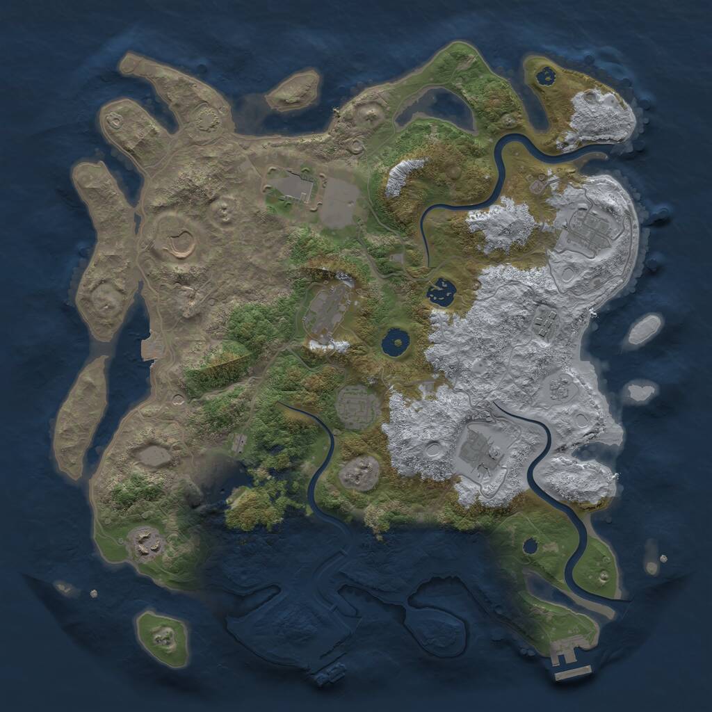 Rust Map: Procedural Map, Size: 3900, Seed: 1760918508, 16 Monuments