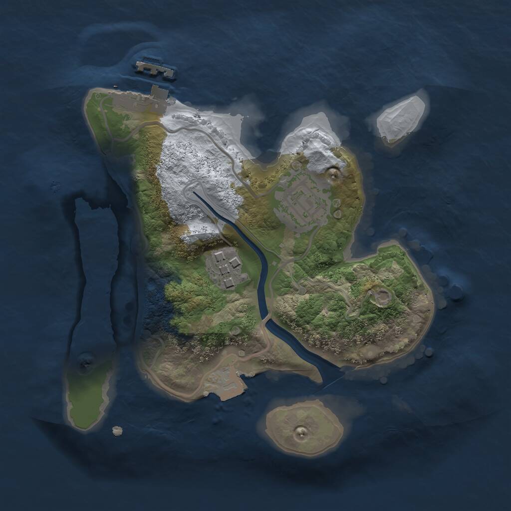 Rust Map: Procedural Map, Size: 2050, Seed: 75051, 4 Monuments