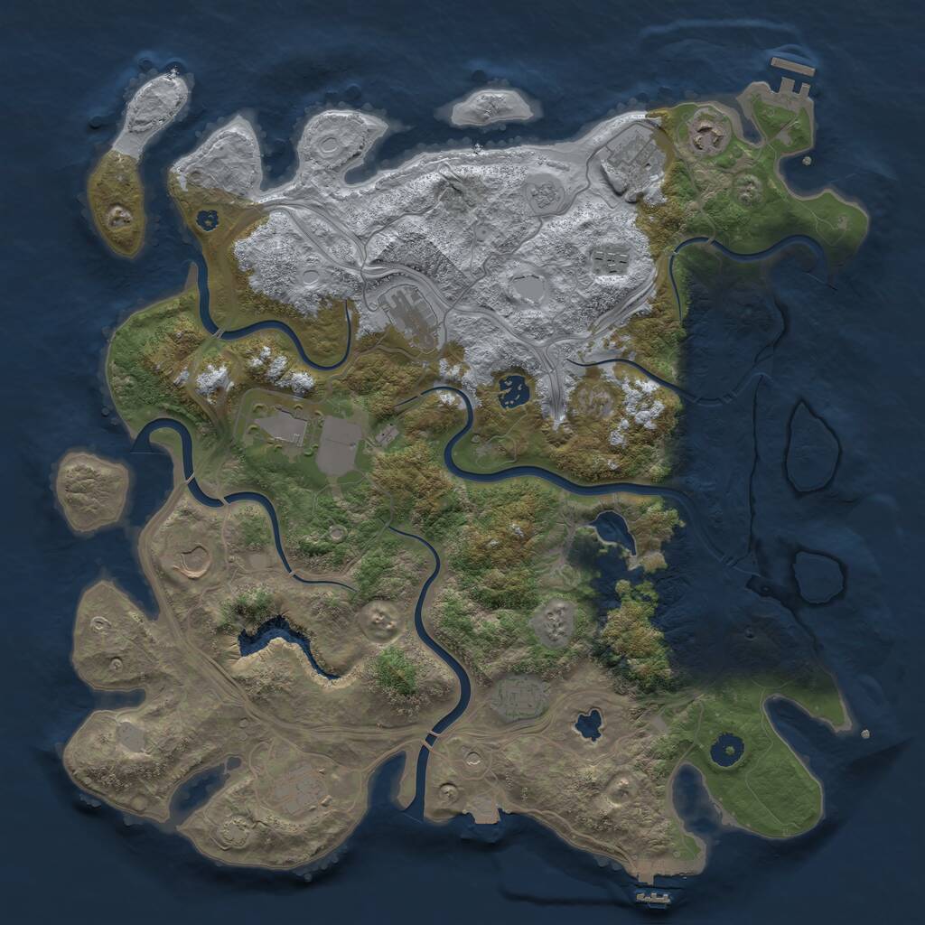 Rust Map: Procedural Map, Size: 4250, Seed: 725008887, 15 Monuments
