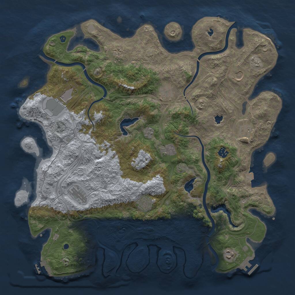 Rust Map: Procedural Map, Size: 4500, Seed: 29364270, 17 Monuments