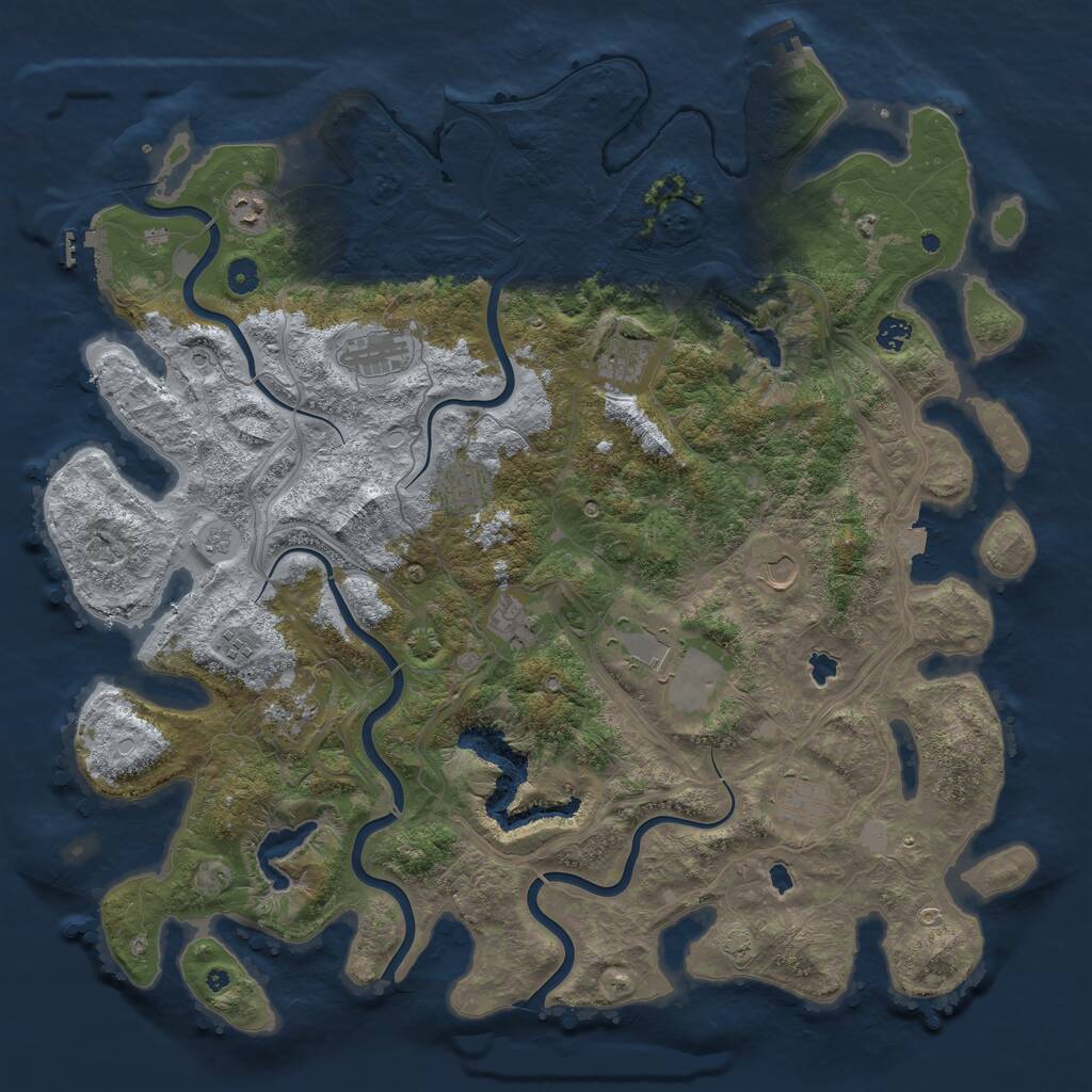 Rust Map: Procedural Map, Size: 4800, Seed: 23814, 17 Monuments