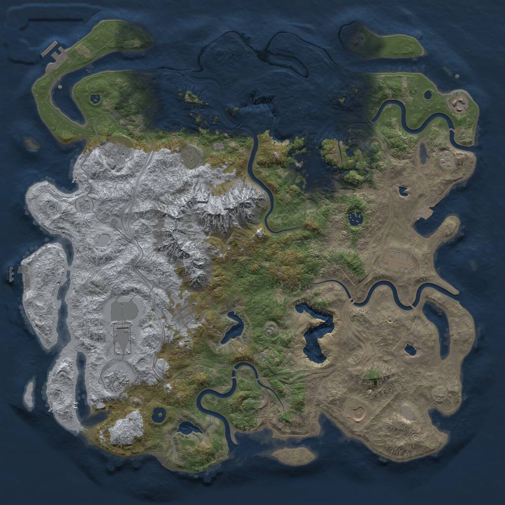 Rust Map: Procedural Map, Size: 5000, Seed: 511057477, 17 Monuments