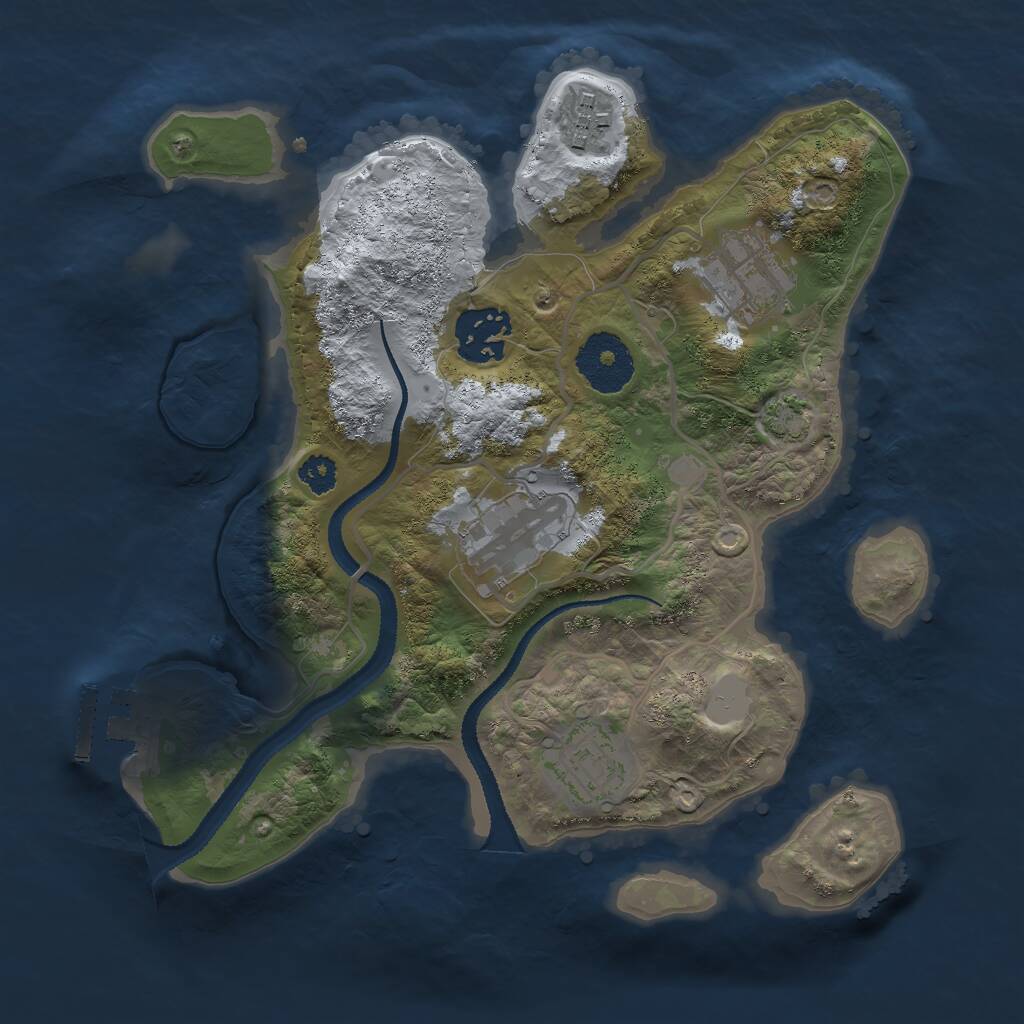 Rust Map: Procedural Map, Size: 2700, Seed: 1760961708, 8 Monuments