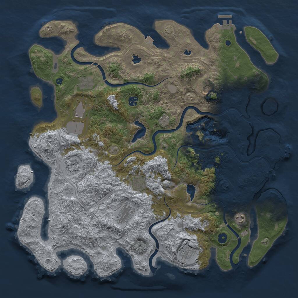 Rust Map: Procedural Map, Size: 4500, Seed: 560476318, 16 Monuments